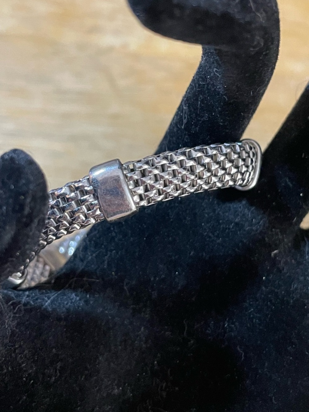 Dyadema Italy Sterling Silver stretch bracelet five station chain mesh 6.25 inch - Picture 11 of 15